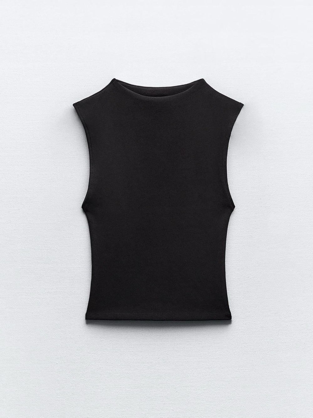 Zara Sleeveless Mock Neck Top Black Size M